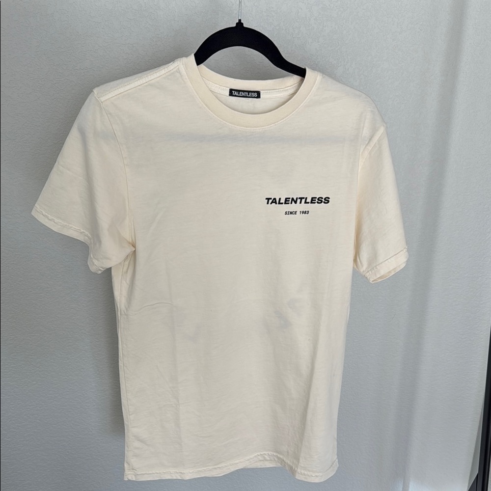 TALENTLESS Off-White Short Sleeve Tee